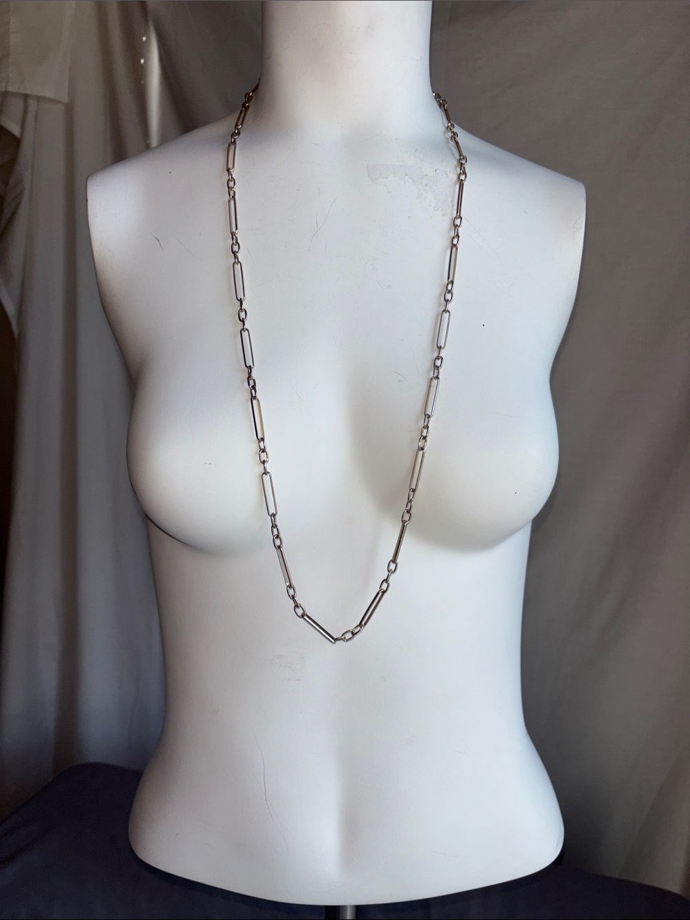 Classic Silver Paperclip Chain Necklace - Women Jewelry